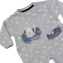 Macacão Suedine Longo Masculino Estampado Avião 1293 - Nilly Baby