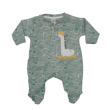 Macacão Suedine Longo Masculino Estampado Dino com Ziper 1291 - Nilly Baby