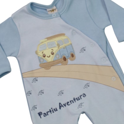 Macacão Suedine Longo Masculino Estampado Kombi 1288 - Nilly Baby