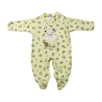 Macacão Suedine Longo Masculino Estampado Urso 4898 - Korte Rekorte