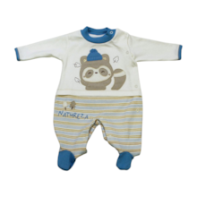 Macacão Suedine Longo Masculino Listras 1215 - Nilly Baby 