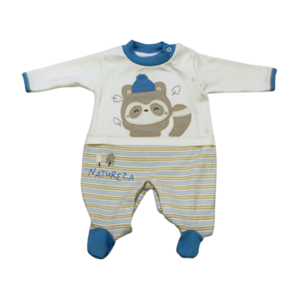 Macacão Suedine Longo Masculino Listras 1215 - Nilly Baby 