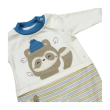 Macacão Suedine Longo Masculino Listras 1215 - Nilly Baby 