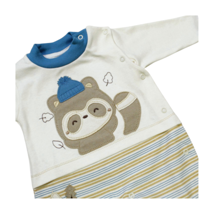 Macacão Suedine Longo Masculino Listras 1215 - Nilly Baby 