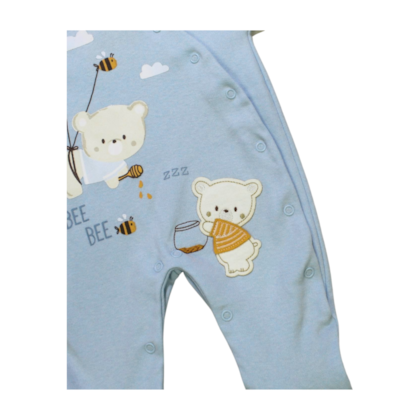 Macacão Suedine Longo Masculino Urso 576 - Nilly Baby 