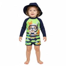 Macacão Térmico Masculino com Chapéu Estampa Cachorro 43963 - Kamylus