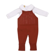 Macacão Tricô Feminino com Body Manga Longa 2 Peças 20064 - Arcobaleno