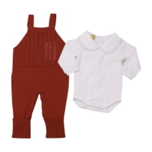 Macacão Tricô Feminino com Body Manga Longa 2 Peças 20064 - Arcobaleno