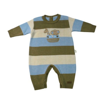 Macacão Tricô Longo Masculino  Bordado Bichos 2944 - Chandra