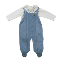 Macacão Tricô Masculino com Body Bordado 2 Peças 335 - Beth Bebe