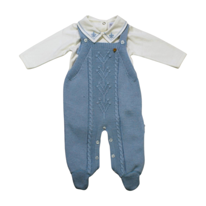 Macacão Tricô Masculino com Body Bordado 2 Peças 335 - Beth Bebe