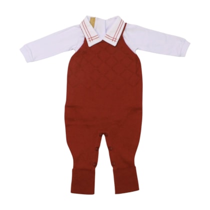 Macacão Tricô Masculino com Body Manga Longa 2 Peças 10078 - Arcobaleno