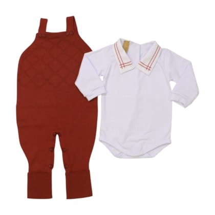 Macacão Tricô Masculino com Body Manga Longa 2 Peças 10078 - Arcobaleno