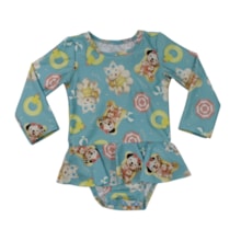 Maiô Manga Longa com Babado Estampado Piscina 54039 - Kamylus