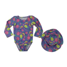 Maiô Manga Longa Estampado Frutas com Chapéu 2 Peças 54041 - Kamylus