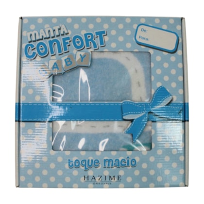 Manta Confort Microfibra Estampada Azul Race 73062 - Hazime