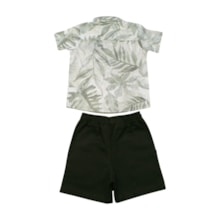 Masculino Camisa Estampada Folhas e Bermuda Sarja 405486 - Vrasalon