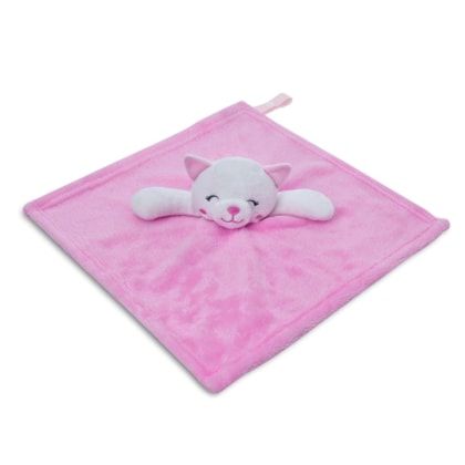 Naninha Animaizinhos Gatinha  Microfibra com Predendor de Chupeta +3meses 3143 - Loani 