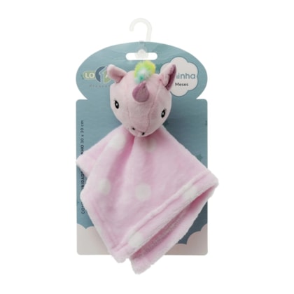 Naninha Unicórnio Fofinha  Microfibra com Prendedor de chupeta + 3 Meses 3110 - Loani 