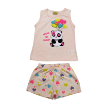 Pijama Curto Cavado Feminino Estampa Panda Brilha no Escuro 22196 - Rollu 