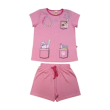Pijama Curto Feminino Estampa Acessórios Brilha no Escuro 9356 - Livy