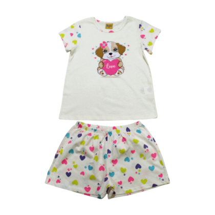 Pijama Curto Feminino Estampa Love Brilha no Escuro 22193 - Rollu 