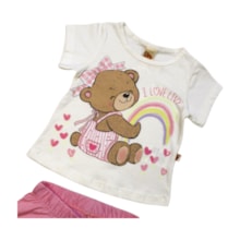 Pijama Curto Feminino Estampa Ursa Brilha no Escuro 9357 - Livy