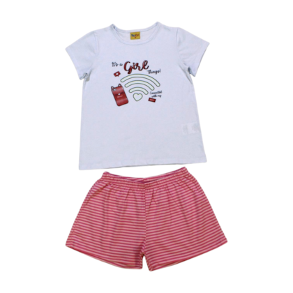 Pijama Curto Feminino Estampa Wi Fi Brilha no Escuro 22195 - Rollu 