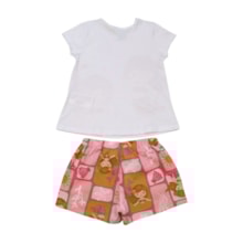 Pijama Curto Feminino Estampado Sereias 1001379 - Kyly