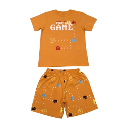 Pijama Curto Mascilino Estampa Game Brilha no Escuro 9302 - Bicho Bagunça  