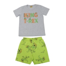 Pijama Curto Masculino Curto Estampa King Brilha no Escuro 27392 - Rollu