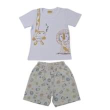 Pijama Curto Masculino Estampa Bichos Brilha no Escuro 27394 - Rollu