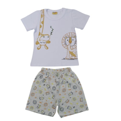Pijama Curto Masculino Estampa Bichos Brilha no Escuro 27394 - Rollu