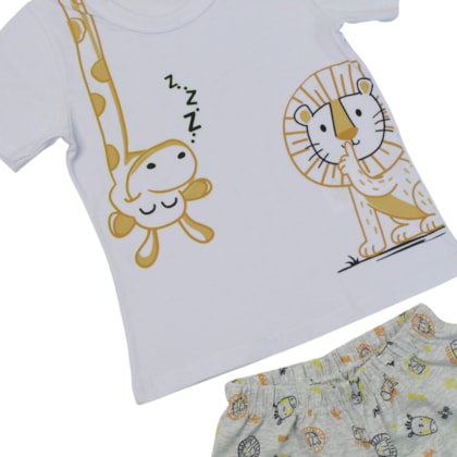 Pijama Curto Masculino Estampa Bichos Brilha no Escuro 27394 - Rollu