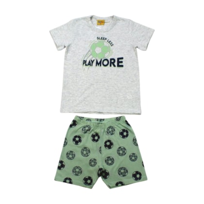 Pijama Curto Masculino Estampa Play More Brilha no Escuro 25291 - Rollu