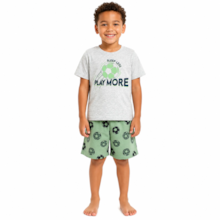 Pijama Curto Masculino Estampa Play More Brilha no Escuro 25291 - Rollu