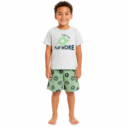 Pijama Curto Masculino Estampa Play More Brilha no Escuro 25291 - Rollu