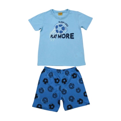 Pijama Curto Masculino Estampa Play More Brilha no Escuro 25291 - Rollu