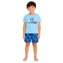 Pijama Curto Masculino Estampa Play More Brilha no Escuro 25291 - Rollu