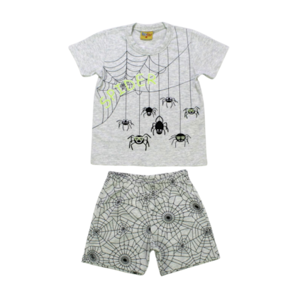 Pijama Curto Masculino Estampa Spider Brilha no Escuro 22295 - Rollu 