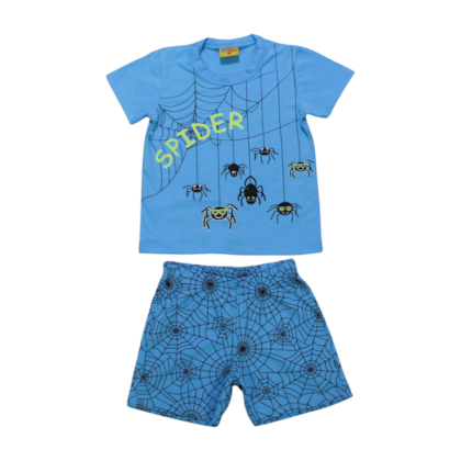 Pijama Curto Masculino Estampa Spider Brilha no Escuro 22295 - Rollu 