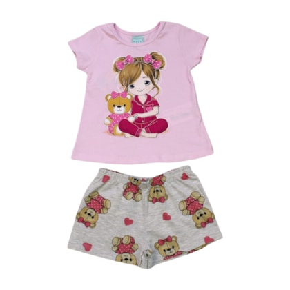 Pijama Feminino Curto Estampa Ursa 1001378 - Kyly