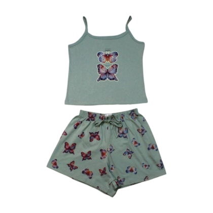 Pijama Feminino Curto Estampado Borboletas 00081 - Modme 