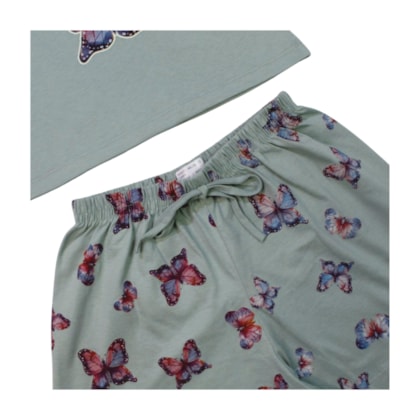 Pijama Feminino Curto Estampado Borboletas 00081 - Modme 