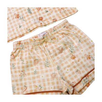 Pijama Feminino Curto Estampado Flores 00078 - Angerô 