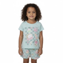 Pijama Feminino Curto Estampado Lanches Brilha no Escuro 27267 - Brandili