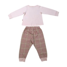 Pijama Feminino Malha Longo com Xadrez Brilha no Escuro 9733 - Livy