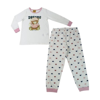 Pijama Longo Feminino Estampa Dreams Brilha no Escuro 26501 - Rollu