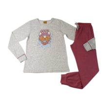 Pijama Longo Feminino Estampa Good Brilha no Escuro 26504 - Rollu
