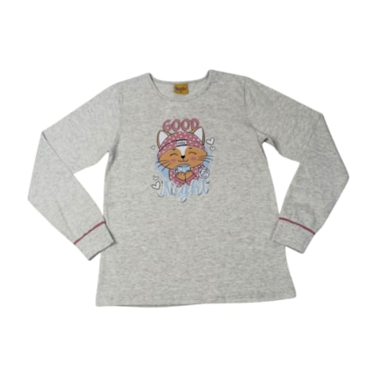 Pijama Longo Feminino Estampa Good Brilha no Escuro 26504 - Rollu